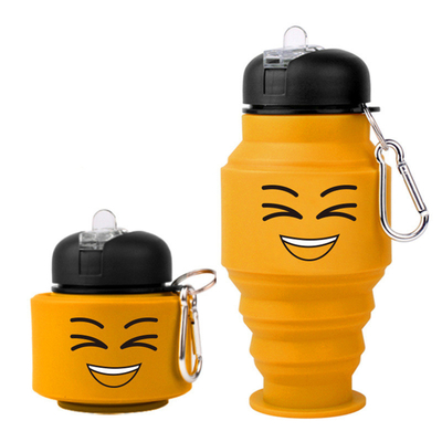 Viaje Sport portátil botella de agua plegable silicona reutilizable impermeable plegable para gimnasio