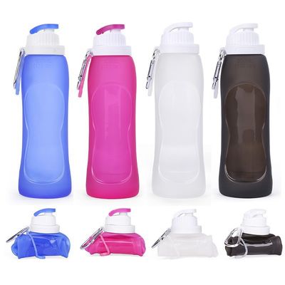 Un buen precio. Botella de agua plegable, botella de agua plegable para viajes y botella de agua plegable con clip para mochila, portátil en línea