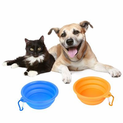 Un buen precio. Cuencos de perro plegables de silicona sin BPA Cuencos de viaje plegables portátiles para mascotas y gatos Comida de agua Plato de alimentación para acampar en línea