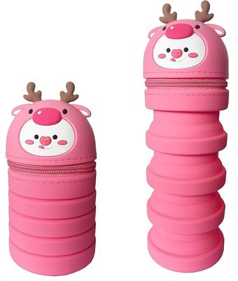 Un buen precio. Caja de lápiz de silicona plegable fácil de limpiar suministros de papelería impermeable en línea