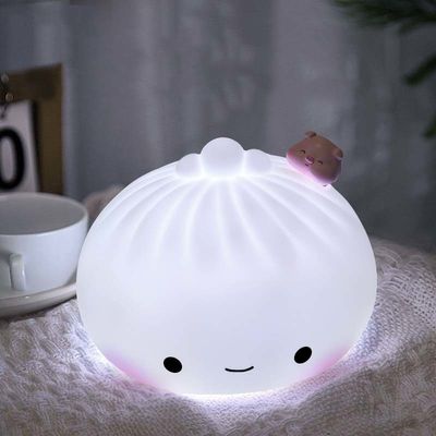 Un buen precio. Lámpara nocturna de bebé de 7 colores de silicona suave Lámpara de guardería para niños Decoración del cuarto con lámpara nocturna portátil recargable en línea