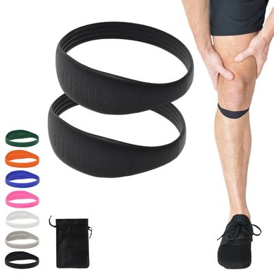 Un buen precio. Cinturón de apoyo del tendón patellar, estabilizador de la patela para aliviar el dolor de la rodilla, banda para aliviar el dolor de la rodilla, almohadillas cómodas para rodilla de silicona para saltadores, deportes, fútbol, voleibol, baloncesto, hombres, mujeres en línea