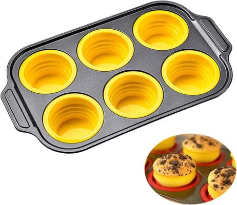 Un buen precio. 6-Piece Stackable Silicone Baking Pan Set - Temperature Resistant (-40°F to 446°F) Non-Stick Bakeware with Metal Reinforced Frame en línea