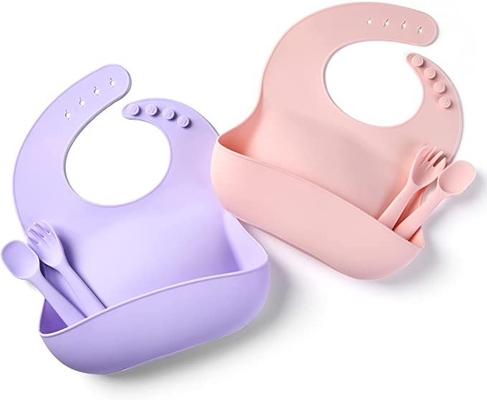 Un buen precio. Babero inodoro libre del sistema del servicio de mesa del silicón del PVC con prenda impermeable del colector de la comida en línea