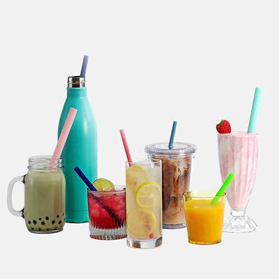 Un buen precio. Multicolor inofensivo del cóctel del silicón de la paja lavable del Smoothie en línea