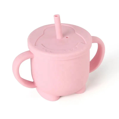 Un buen precio. Taza inodora del bebé del producto de la cocina del silicón de LFGB con las manijas herméticas en línea