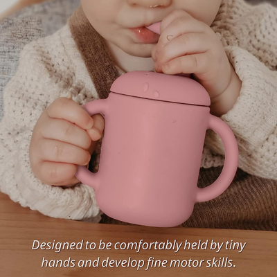 Un buen precio. Silicón insípido multicolor Straw Sippy Cup, silicón Microwaveable aprendiendo la taza en línea