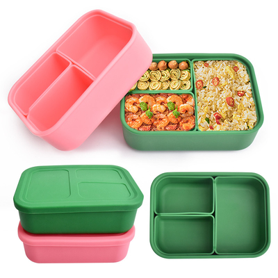 Un buen precio. Envases inofensivos inastillables del almuerzo del silicón, caja de almacenamiento Microwaveable del silicón en línea