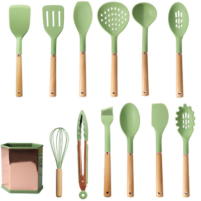 Un buen precio. 13 Pcs Silicona utensilios de cocina utensilios de cocina conjunto de cocina gadgets y herramientas de cocina Turner Tongs, espátula, cuchara, cepillo en línea