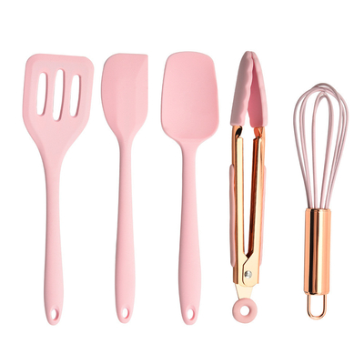 Set de utensilios de silicona para hornear 5pcs Set de espátulas de silicona no adhesivo Durable Silicone utensilios de cocina de silicona Kitchen Tools Set