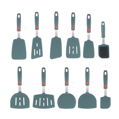 11pcs Espatulas de silicona Turner Silicona utensilios de cocina utensilios de cocina Set herramientas de cocina Espatulas para panqueques huevo pescado