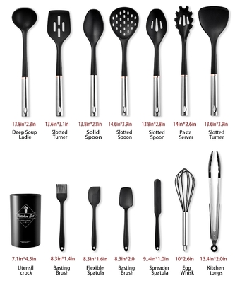 Un buen precio. Set de utensilios de cocina 14pcs Set de utensilios de cocina antiadherentes utensilios de cocina con mango de acero inoxidable Gadgets de cocina en línea