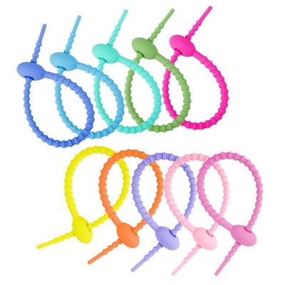 Un buen precio. Reutilizable de silicona cable Twist corbata de pan corbata de bolso de sellado clip corbata de gestión de silicona organizador de cordón para el coche oficina de casa en línea