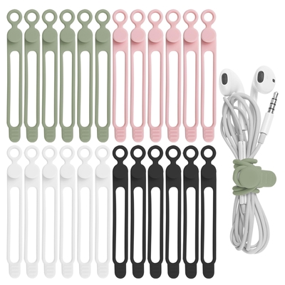 Un buen precio. Organizador de gestión de cables de silicona Organizador de cable elástico polivalente para agrupar y sujetar cables de cable en línea