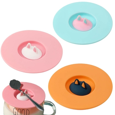 Un buen precio. Capa de taza de silicona Capa de taza de café de té de agua reutilizables Capa anti-polvo Diseño de dibujos animados lindos para taza de vidrio taza de café en línea