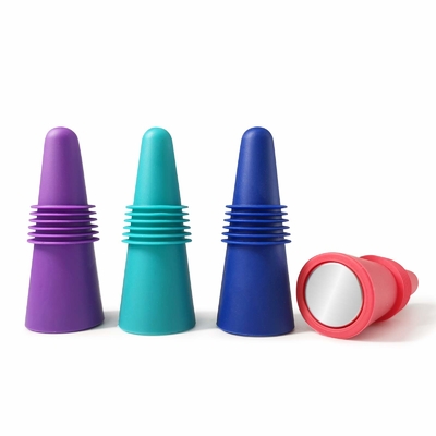 Un buen precio. Tapones de botellas de vino reutilizables Tapones de botellas de bebidas de silicona con tapa de agarre para mantener la frescura en línea