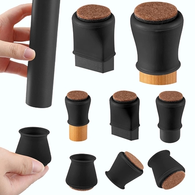 Un buen precio. Protectores de piernas de sillas de silicona para suelos Muebles Protectores de piernas con feltro Negro almohadilla para piernas de mesa Marrón en línea