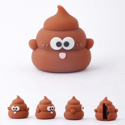 Un buen precio. Poop Manual Aguilador de lápiz Para Niños Kawaii Suministros escolares de oficina Regalo Mini Papelería de silicona en línea