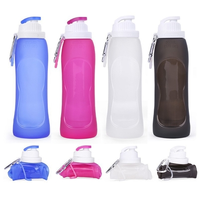 Un buen precio. Botella de agua plegable, botella de agua plegable para viajes y botella de agua plegable con clip para mochila, portátil en línea