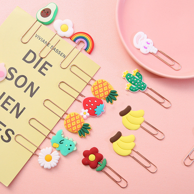 Un buen precio. Cariñosos dibujos animados marcadores de silicona con clips de papel de colores para niños en línea