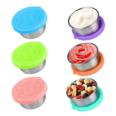 Un buen precio. Contenedores de aderezo para condimentos, aderezo para ensaladas, salsas, bocadillos, copas de salsa de salsa de acero inoxidable, mini alimentos en línea