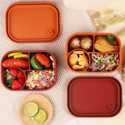 Un buen precio. Cuadro de comida de silicona congelador de microondas y lavavajillas contenedor de alimentos seguro con compartimientos Cuadro de comida de silicona libre de BPA en línea