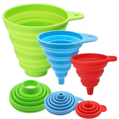 Un buen precio. Funes para llenar botellas Funes para cocina Funes para uso de cocina Silicona plegable de grado alimenticio Funes líquidos en polvo en línea