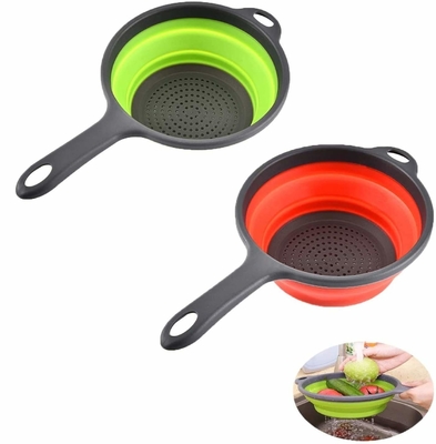 Lavadora de pasta de silicona colander plegable colander de silicona utensilios de cocina ahorrador de espacio colander de colander plegable