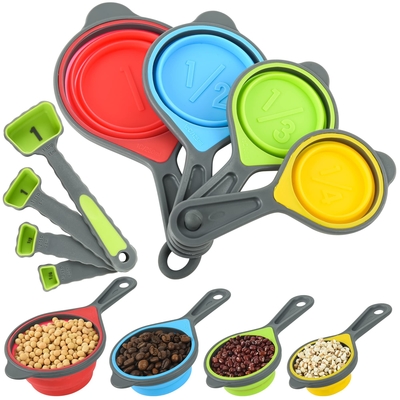 Un buen precio. BAP Libre Silicona plegable Tazas de medida suaves Cucharas de medida Silicona utensilios de cocina Herramientas de viaje Taza de medida en línea