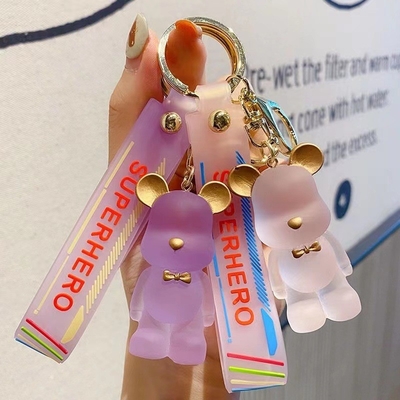 OEM Bienvenido Bonito Diamond Bear Keychain Kawaii Keychains Pulsera de Muñeca de Muñeca