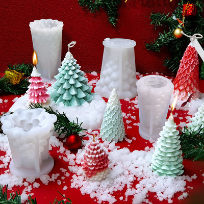 Molde de Navidad de silicona para bricolaje vela de cera jabón arte de artesanía pastel de chocolate decoración del hogar