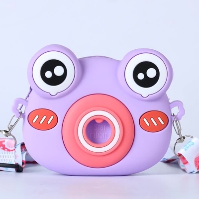 Un buen precio. Cute Frog Silicona lápiz caja de suministros escolares Casilla de lápiz para niños maquillaje bolso Bolso de hombro para el regalo de cumpleaños de Navidad en línea