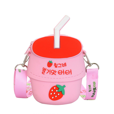 Kwaii Bolso de lápiz de silicona BPA organizador de papelería gratis maquillaje bolso Crossbody bolso de hombro bolso para niños regalo de Navidad
