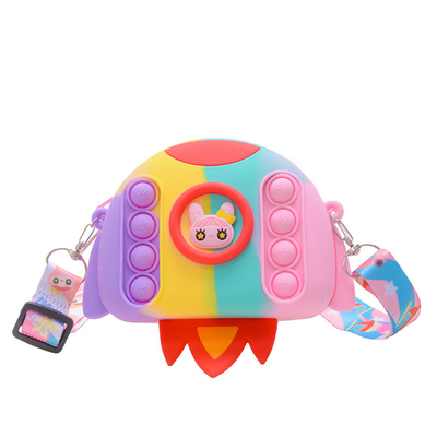 Cartoon de cohete bolso de bolso de lápiz de bolso de bolso de bolso de bolso de bolso de bolso de maquillaje de bolso de almacenamiento de contenedor de niños regalo de Navidad