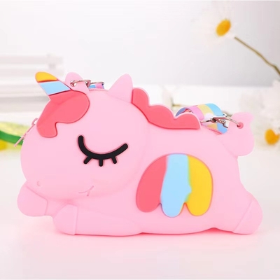 Un buen precio. Bolso de regalo de cumpleaños juguete estudiantes niños regalo Kawaii bolso de cuerpo cruzado bolso de hombro lindo dibujos animados animal bolso de maquillaje de silicona en línea