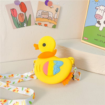 Bolso de dibujos animados pequeño para adolescentes Bolso de silicona de conejo bolso de pato bolso de mano niños bolso de hombro impermeable bolso de maquillaje