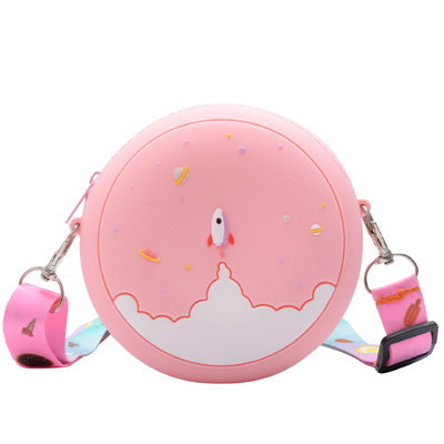 Bolso de llave de silicona Bolso de monedas Carita Rainbow Butterfly bandeja de cambio Bolso de maquillaje Bolso de billetera Bolso de bolso con cremallera Bolso de mano