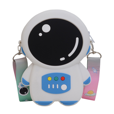 Bolso de lápiz de silicona de astronauta Bpa gratis para papelería Almacenamiento de suministros escolares Bolso de lápiz de dibujos animados Bolso de maquillaje para niños