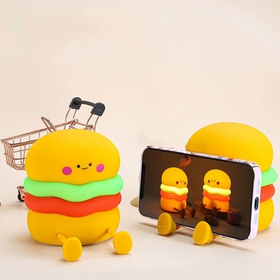 Un buen precio. Luz nocturna para niños Lámpara de hamburguesas de silicona para niñas Niños Lámpara de luz nocturna Además de la lámpara en línea
