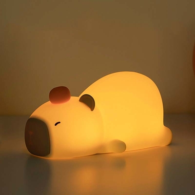 Capybara luz nocturna para niños Animales lámpara de silicona de noche USB control táctil recargable con temporizador apagable lámpara de cama