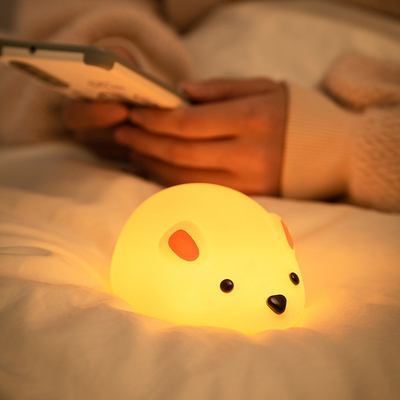 Lámpara nocturna de ratón para niños Recargable LED Niños Lámpara temporizador Lámpara de lado de cama Decoración de la lámpara Bebé Nursery Lactancia nocturna