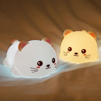Luz nocturna para niños luz nocturna de cachorro de silicona con 2 niveles de brillo 7 colores lámpara táctil Kawaii para el dormitorio