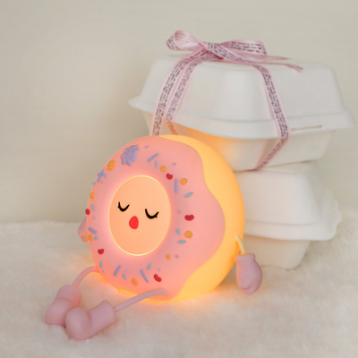 Un buen precio. Miss Donut Lámpara linda luz nocturna de la rosquilla suave lámpara de silicona niños bebé guardería luz nocturna LED luz táctil niños decoración del dormitorio en línea