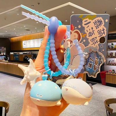 Un buen precio. Bolso de mano Encantadores de peces de mar Cartoon Keychain Kawaii Animal Keychains para niñas y mujeres en línea