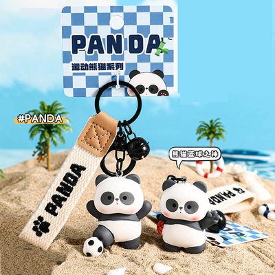 Un buen precio. Diseño sin sabor Panda Soft Silicona Cartoon Keychain encantamientos para regalos fáciles y personalizados en línea
