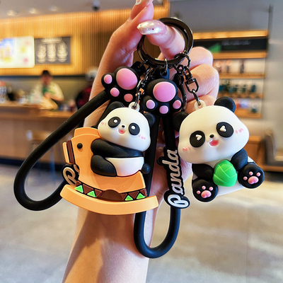 Un buen precio. 30g de peso ligero lindo dibujo animado Panda llavero colgante colgante para bolsos de niños Regalos de Navidad en línea