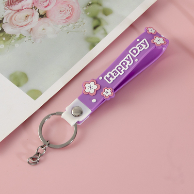 Bonitos dibujos animados de llavero para chicas y niños, BPA gratis de silicona personalizada llavero pulsera