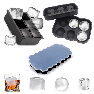 Un buen precio. Envases de cubo de hielo de silicona 3 paquetes - Molde de cubo de hielo de silicona de gran tamaño con tapa a prueba de fugas Envases de cubo de hielo cuadrado extraíbles y libres de BPA para cócteles, whisky, hielo flexible apilable en línea
