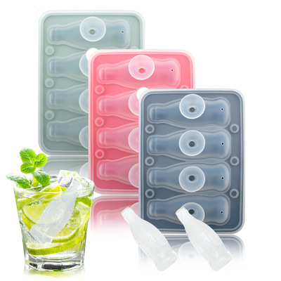 Envases de cubo de hielo de silicona 3 paquetes - Molde de cubo de hielo de silicona de gran tamaño con tapa a prueba de fugas Envases de cubo de hielo cuadrado extraíbles y libres de BPA para cócteles, whisky, hielo flexible apilable