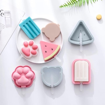 Molde de helado de silicona de calibre alimenticio de 10 cavidades, con palos reutilizables, diseño plano no pegajoso, fácil de liberar, apilable para ahorrar espacio